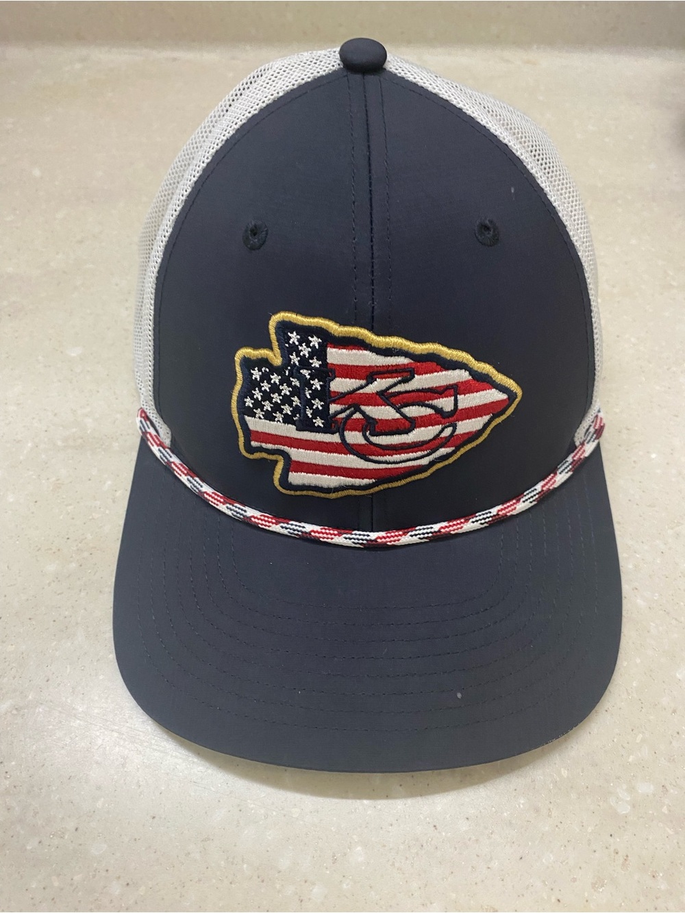 Kansas City Chiefs Hat ‘47 Brand USA Flag Logo Rope Trucker Cap NFL Adjustable